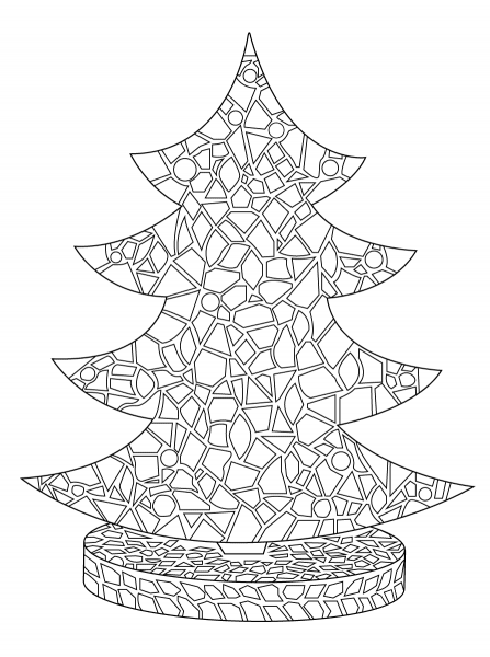 Christmas Tree Mosaic coloring page image
