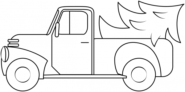 Christmas Truck coloring page image