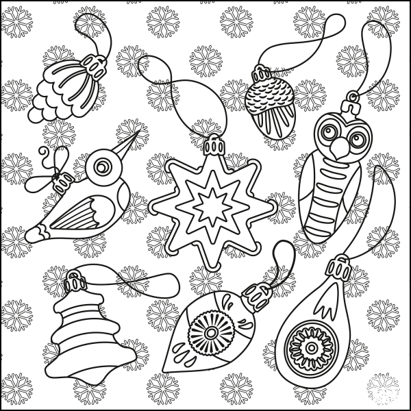 Christmas Vintage coloring page image