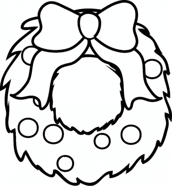 Christmas Wreath coloring page image