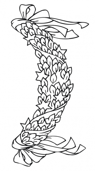 Christmas Wreath  coloring page image