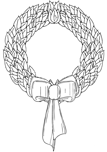 Christmas Wreath coloring page image