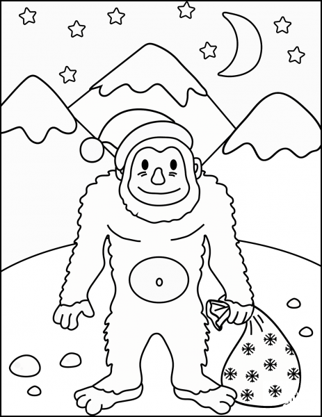 Christmas Yeti coloring page - ColouringPages