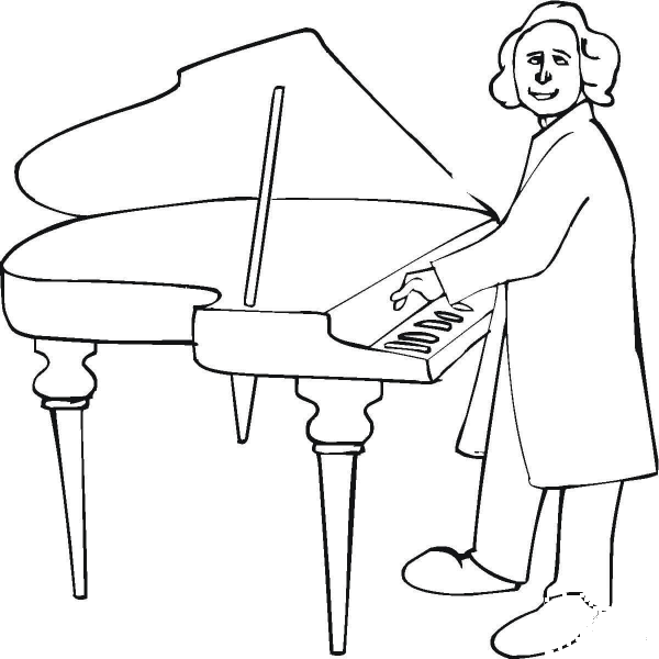 Christoph Willibald Gluck  coloring page image