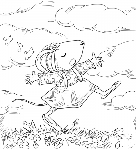 Chrysanthemum Penny and Her Song coloring page image
