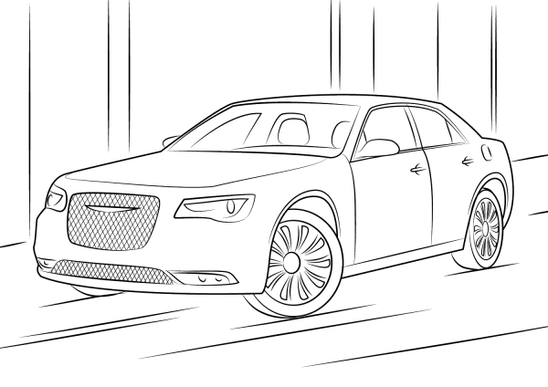 Chrysler 300 coloring page image