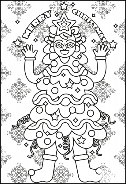 Chtistmas Card coloring page image