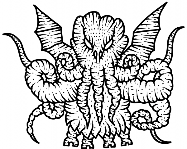 Chtulhu coloring page image