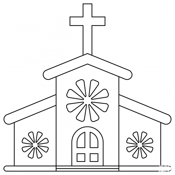 Church coloring page image