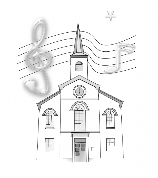 Church coloring page image