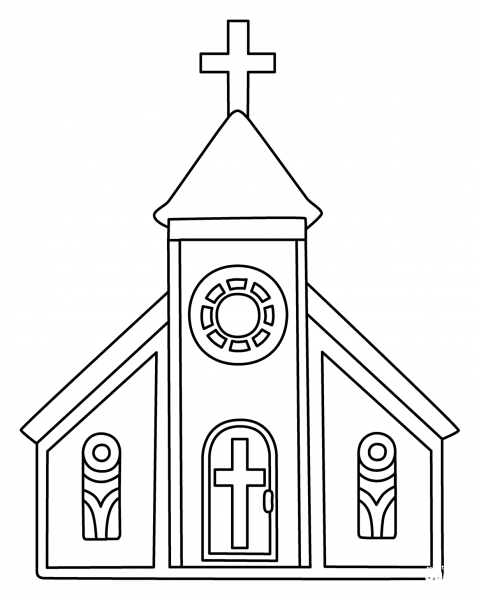 Church Emoji coloring page - ColouringPages