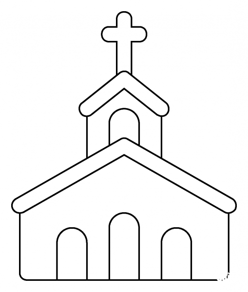 Church Emoji coloring page image