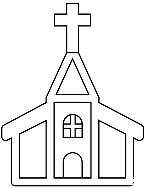 Church Emoji coloring page image