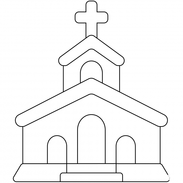 Church Emoji coloring page image