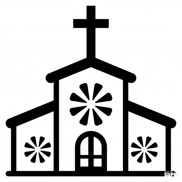 Church Emoji coloring page image