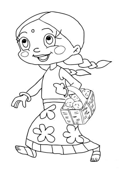 Chutki From Chhota Bheem coloring page image