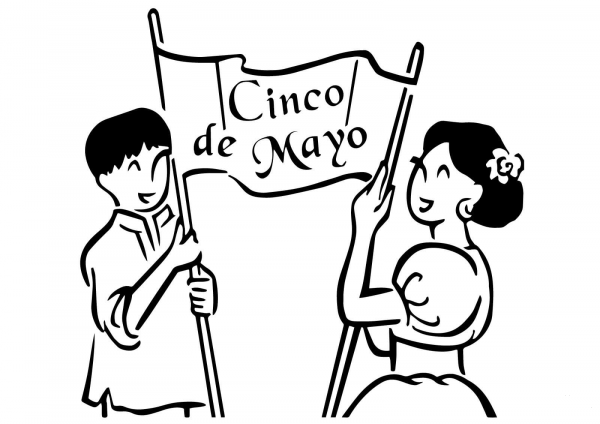 Cinco de Mayo Banner coloring page image