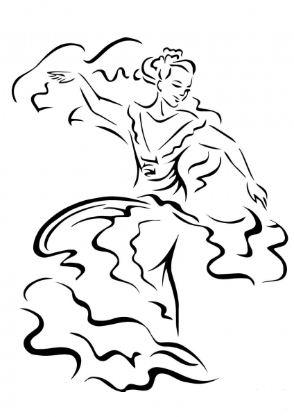 Cinco de Mayo Dancer coloring page image