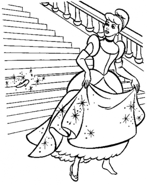 Cinderela Be Left Out Her Shoe coloring page image