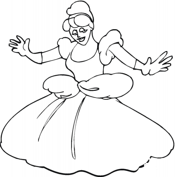 Cinderella Dance coloring page image