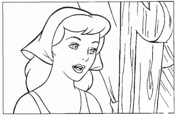 Cinderella Have A Pretty Face  coloring page image