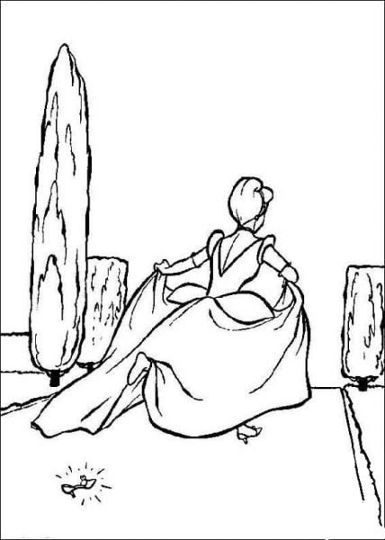 Cinderella Must Go When Her Time Is Over  coloring page image