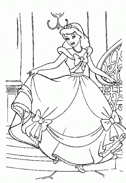 Cinderella Princess  coloring page image