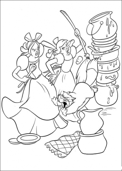 Cinderella’s Sisters Can’t Do Their Job  coloring page image