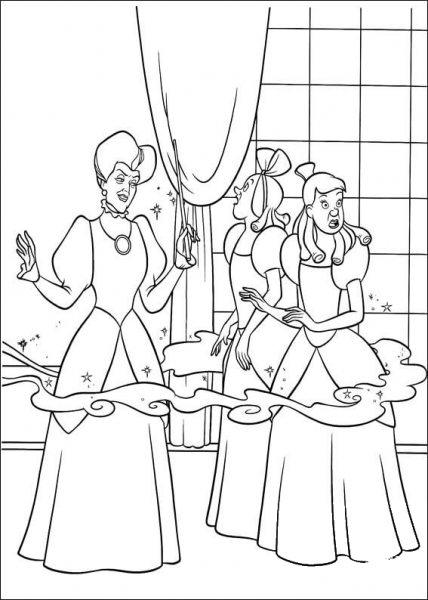 Cinderellaâs Stepmother Changes Her House coloring page image