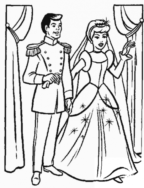 Cinderella’s Wedding Party  coloring page image