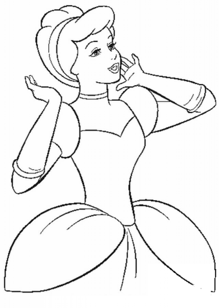 Cinderella Says Thank You To Fairy Godmother  coloring page image