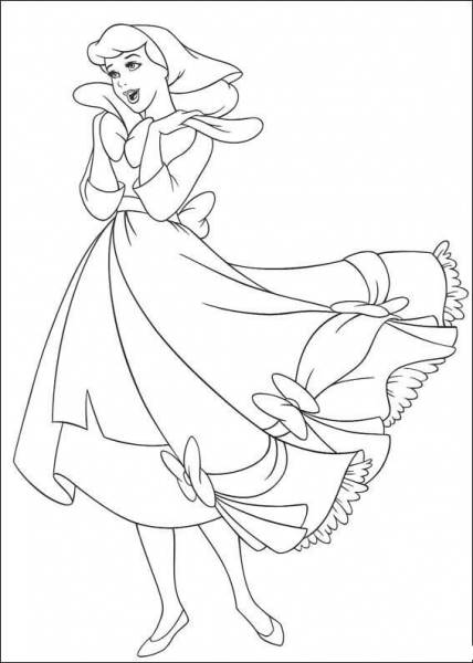 Cinderella Sings A Song  coloring page image