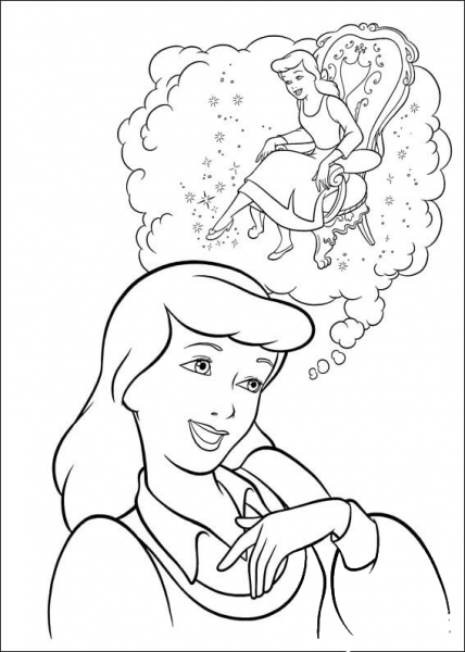 Cinderella Want To Try The Shoe  coloring page image