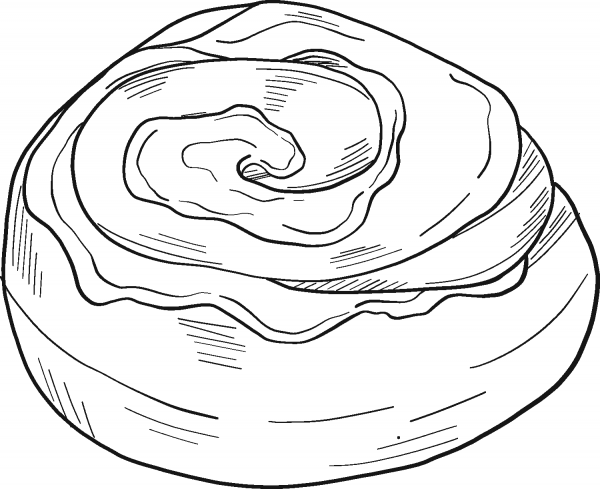 Cinnamon Roll coloring page image