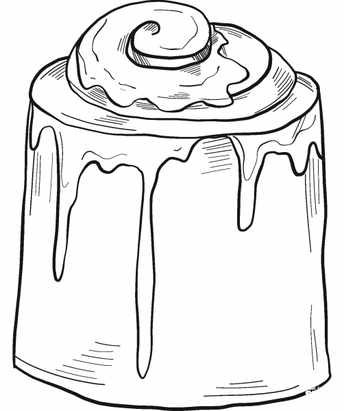 Cinnamon Roll coloring page image