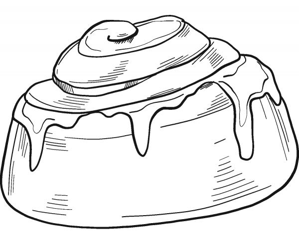 Cinnamon Roll coloring page image