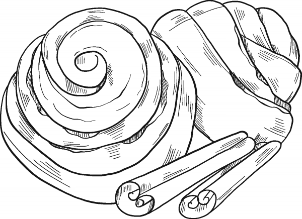 Cinnamon Rolls coloring page image
