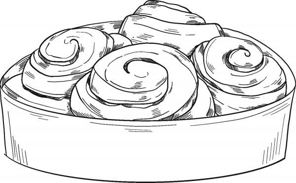 Cinnamon Rolls coloring page image