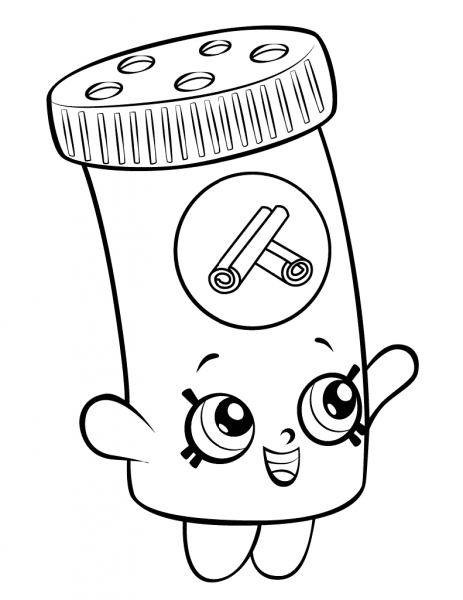Cinnamon Sally Shopkin coloring page image