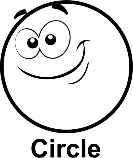Circle Cartoon Face coloring page image