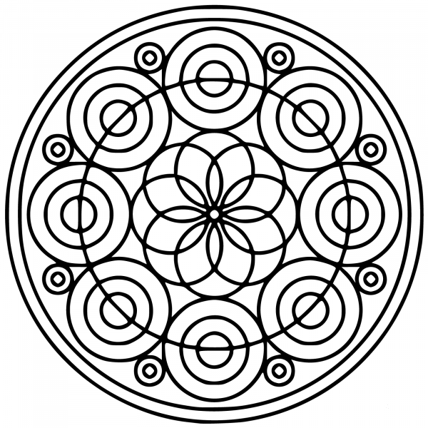 Circle Mandala coloring page image