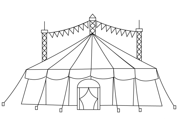Circus Tent coloring page image