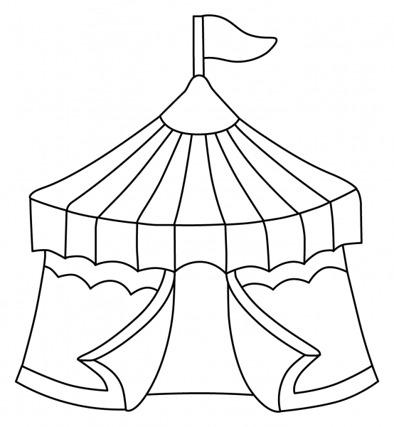 Circus Tent Emoji coloring page image