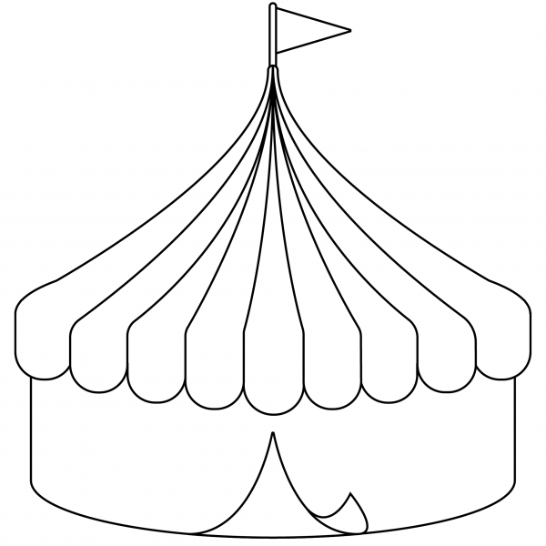 Circus Tent Emoji coloring page image