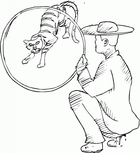Circus Tiger coloring page image