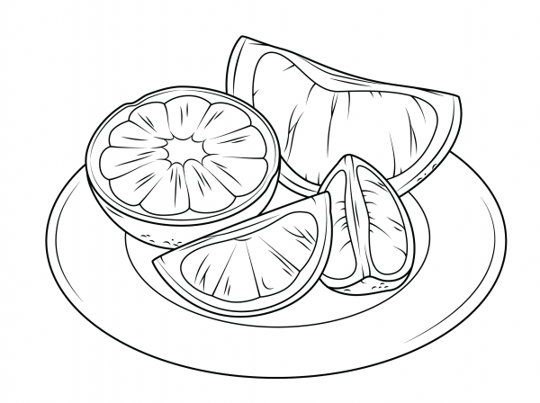 Citrus Fruits coloring page image