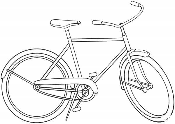 City Bicycle coloring page image