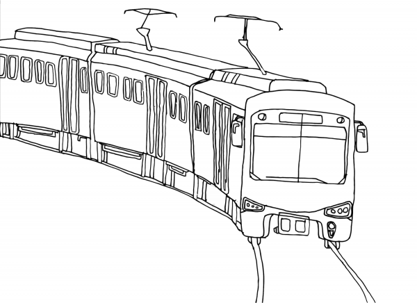 City Train coloring page image
