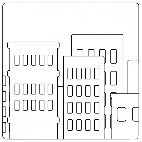 Cityscape at Dusk Emoji coloring page image