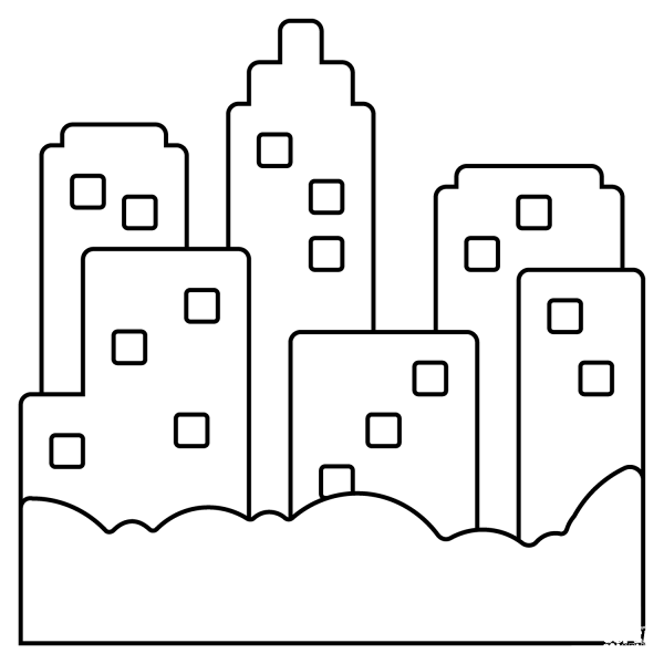 Cityscape Emoji coloring page image